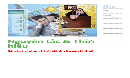 Nguyên tắc và Thời hiệu xử phạt vi phạm hành chính về quản lý thuế